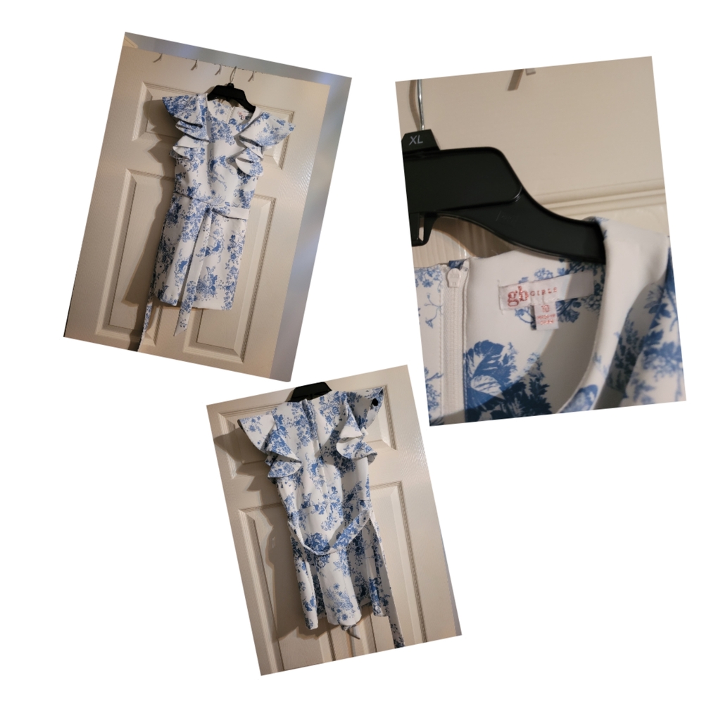 GB girls Blue and White Floral One Piece
